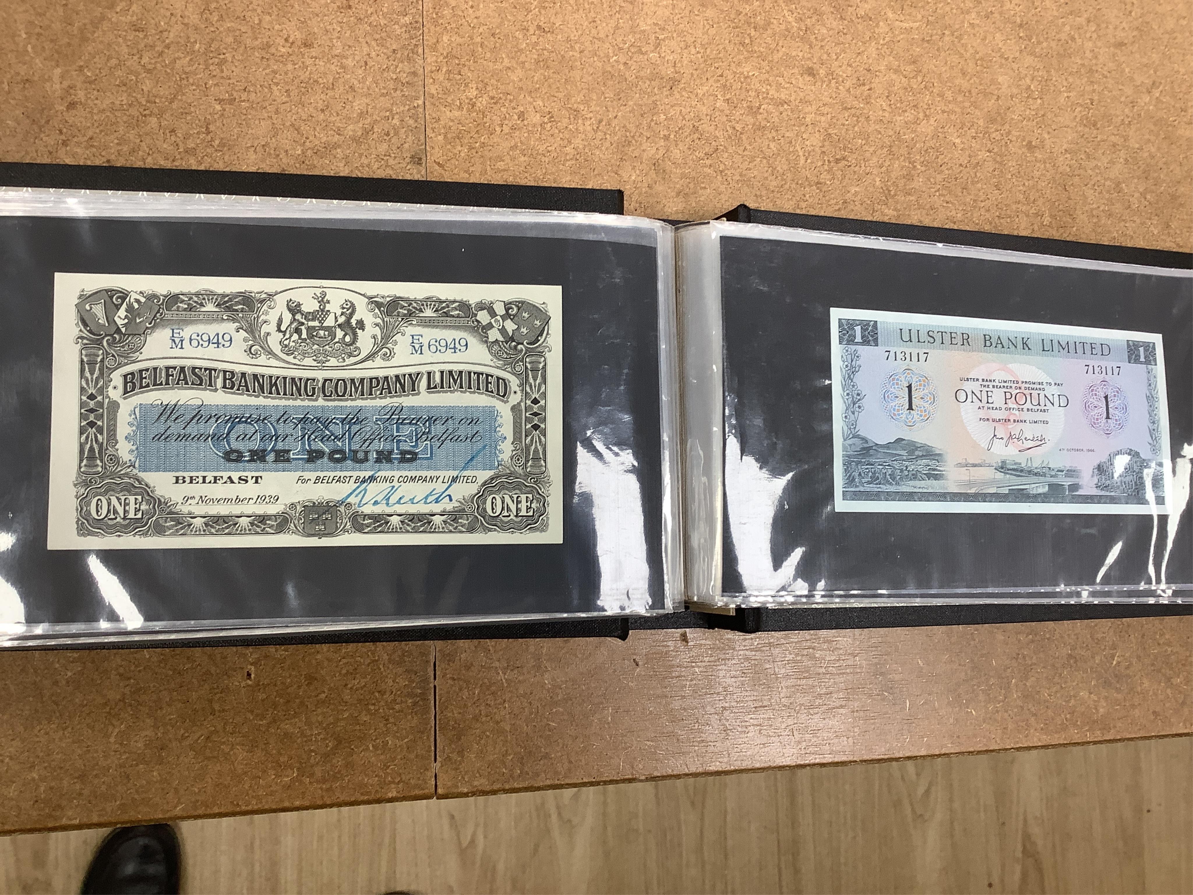 A large collection of World Banknotes, in five albums, to include Central Bank of China Republic period banknotes, UK, George V to QEII, mostly mint unused